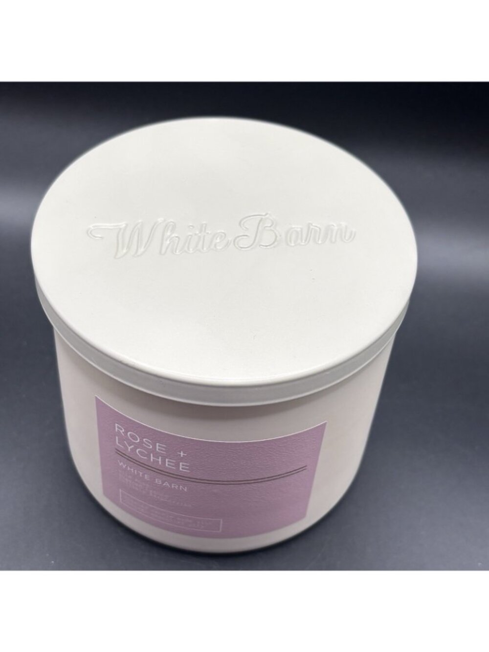 Bath & Body Works Rose Lychee 3 Wick Candle 14.5 oz White Barn Floral Fruity - Picture 3 of 13